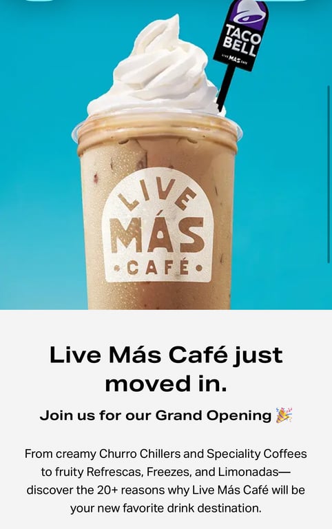 Taco Bell now has some Live Más Café with special drinks and supposedly still full food menus? What do you think?