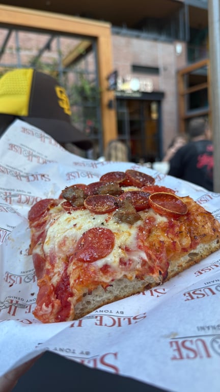 Detroit style pizza is…