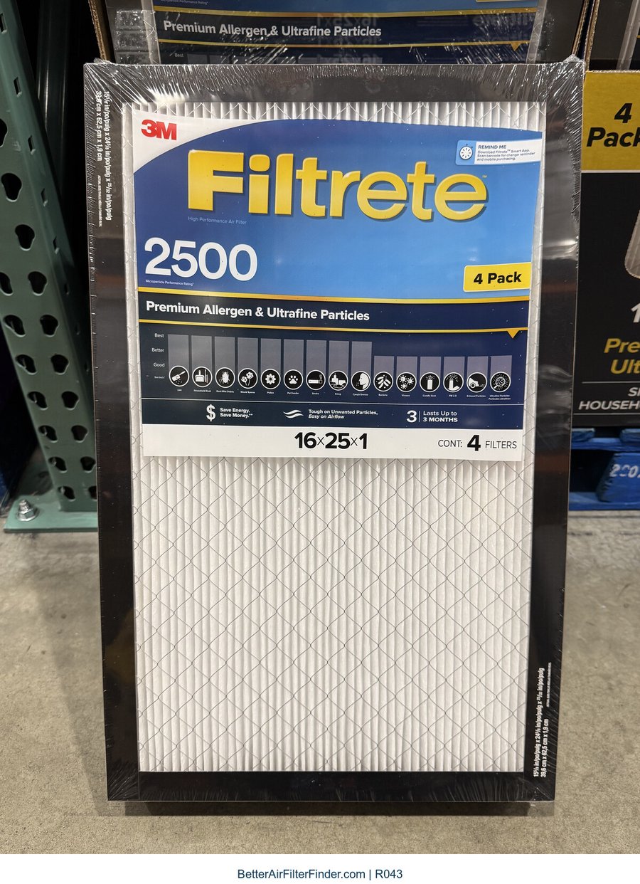 Filtrete 2500 MPR package, MERV 14