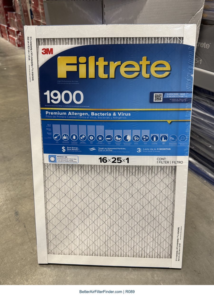 Filtrete 1900 MPR package, MERV 13