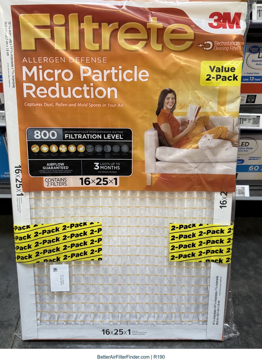 Filtrete MPR 800, photographed package