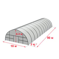 Greenhouse 10 by 90 m of galvanised steel Double-layer film — image 1