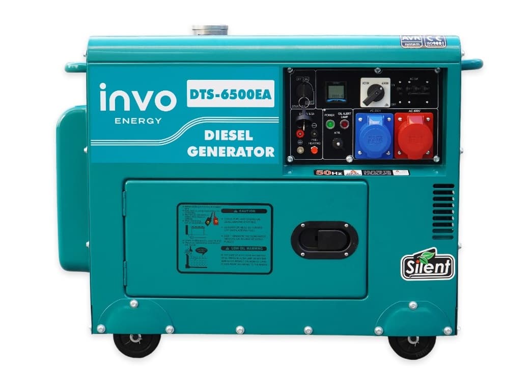 Генератор дизельный INVO DTS-6500EA в кожухе, 6/6,5кВт, 230/380В
