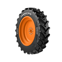 Ceat шина 360/70R20 120D/123A8 FARMAX R70/R75 TL — шина на оранжевом диске, вид сбоку