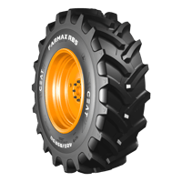Ceat шина 320/85R36 128D/131A8 FARMAX R85 TL — шина на жёлто-оранжевом диске, вид сбоку
