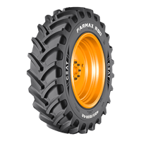 Ceat шина 420/80R46 151D/154A8 FARMAX R80 TL — тракторная шина на оранжевом диске, вид сбоку