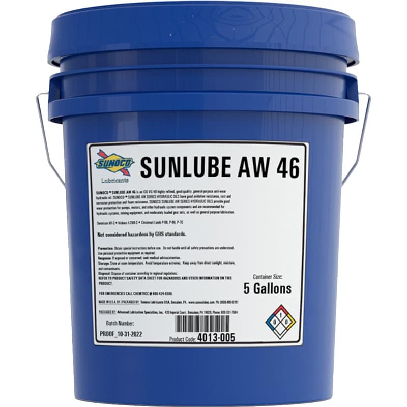 Sunoco hydraulic oil Sunlube AW 46
