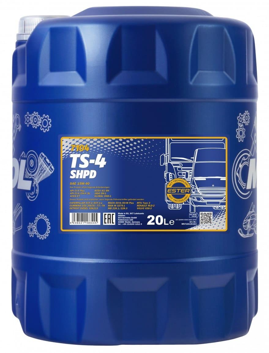 Mannol моторное масло TS-4 SHPD 15W-40 Extra 7104