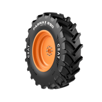 Ceat шина 420/90R30 142D/145A8 FARMAX R90 TL — тракторная шина на оранжевом диске, вид сбоку