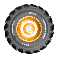 Ceat шина 320/85R36 128D/131A8 FARMAX R85 TL — тракторная шина на оранжевом диске, вид сбоку