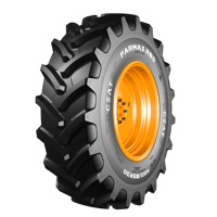 Ceat шина 320/85R36 128D/131A8 FARMAX R85 TL — тракторная шина на оранжевом диске, вид сбоку