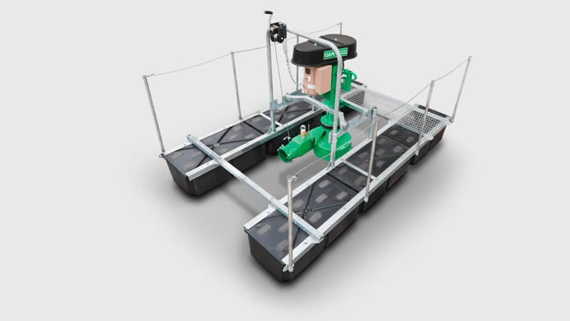Slurry pump GEA 8-Inch Flush Pump on Pontoon