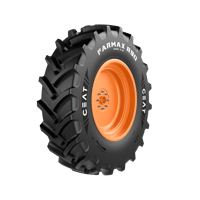 Ceat шина 420/90R30 142D/145A8 FARMAX R90 TL — сельхозшина на оранжевом диске, вид сбоку