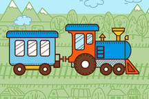 Trains For Kids Coloring Logo