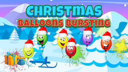 Christmas Balloons Bursting Logo