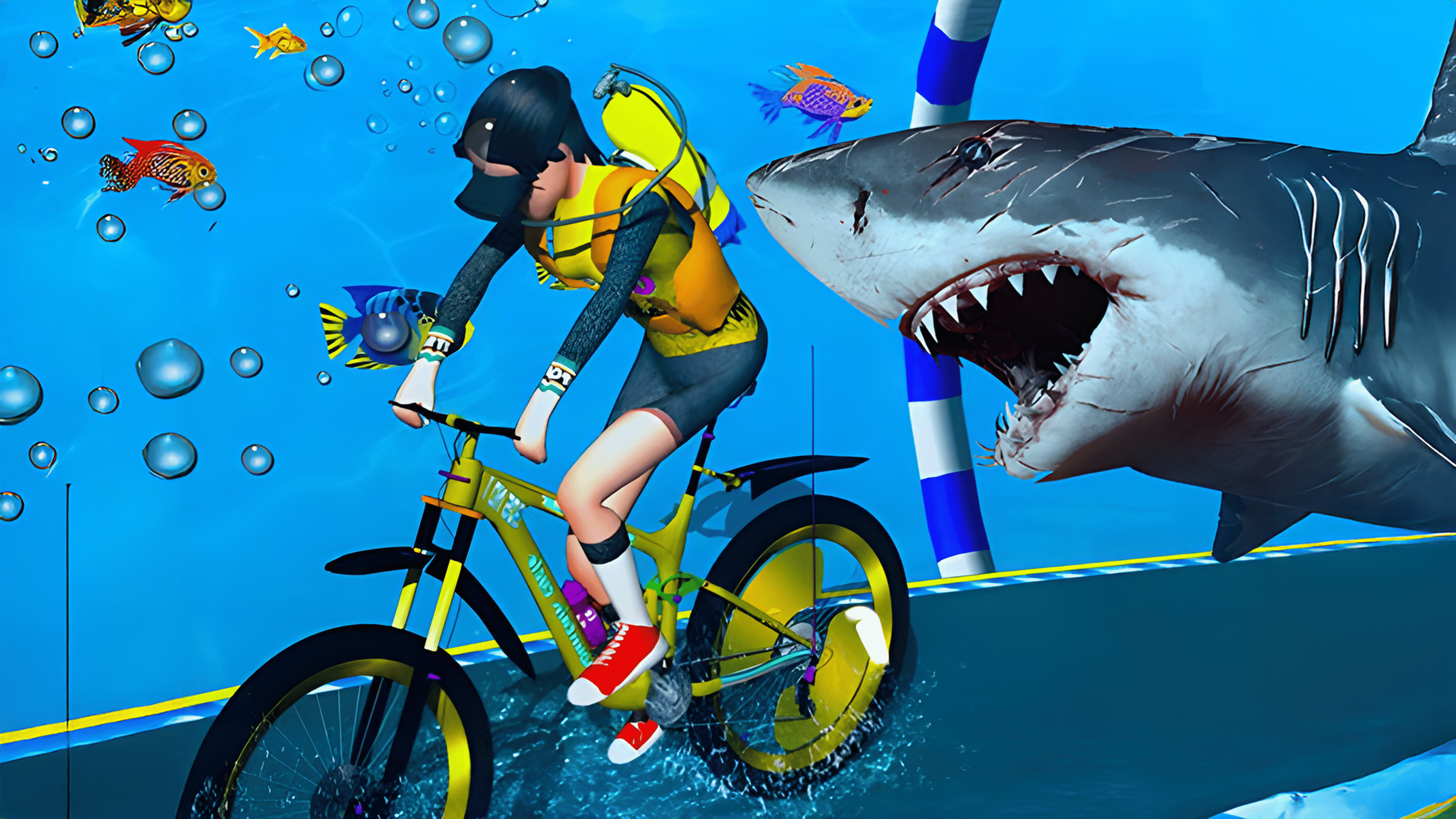 Under Water Bicycle Racing Logo