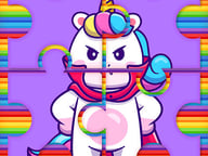 Cute Rainbow Unicorn Puzzles Logo