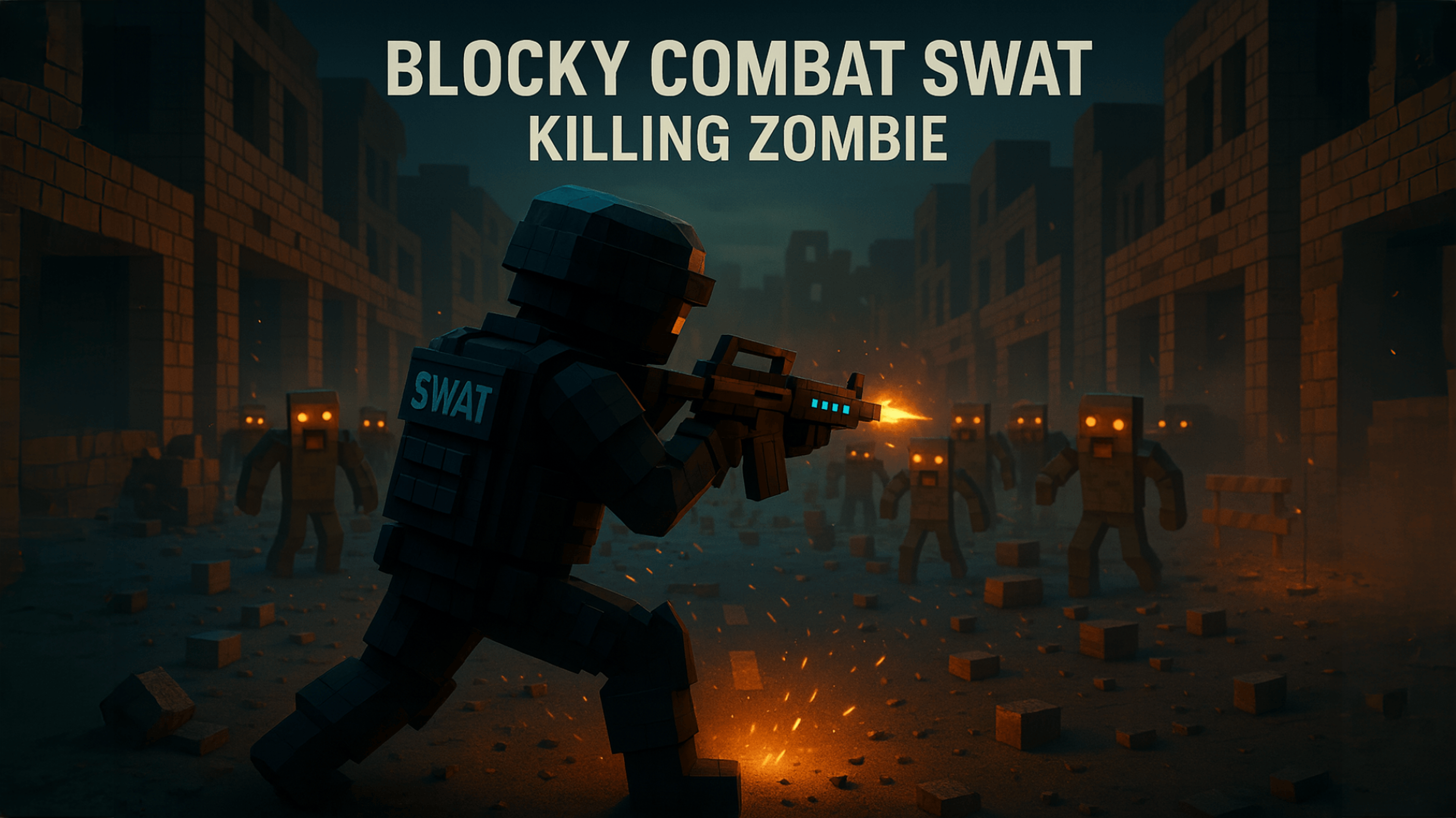 Blocky Combat SWAT - Killing Zombie Logo