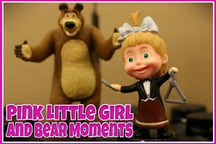Pink Little Girl and Bear Moments Logo