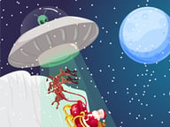 Christmas Santa Claus Alien War Logo