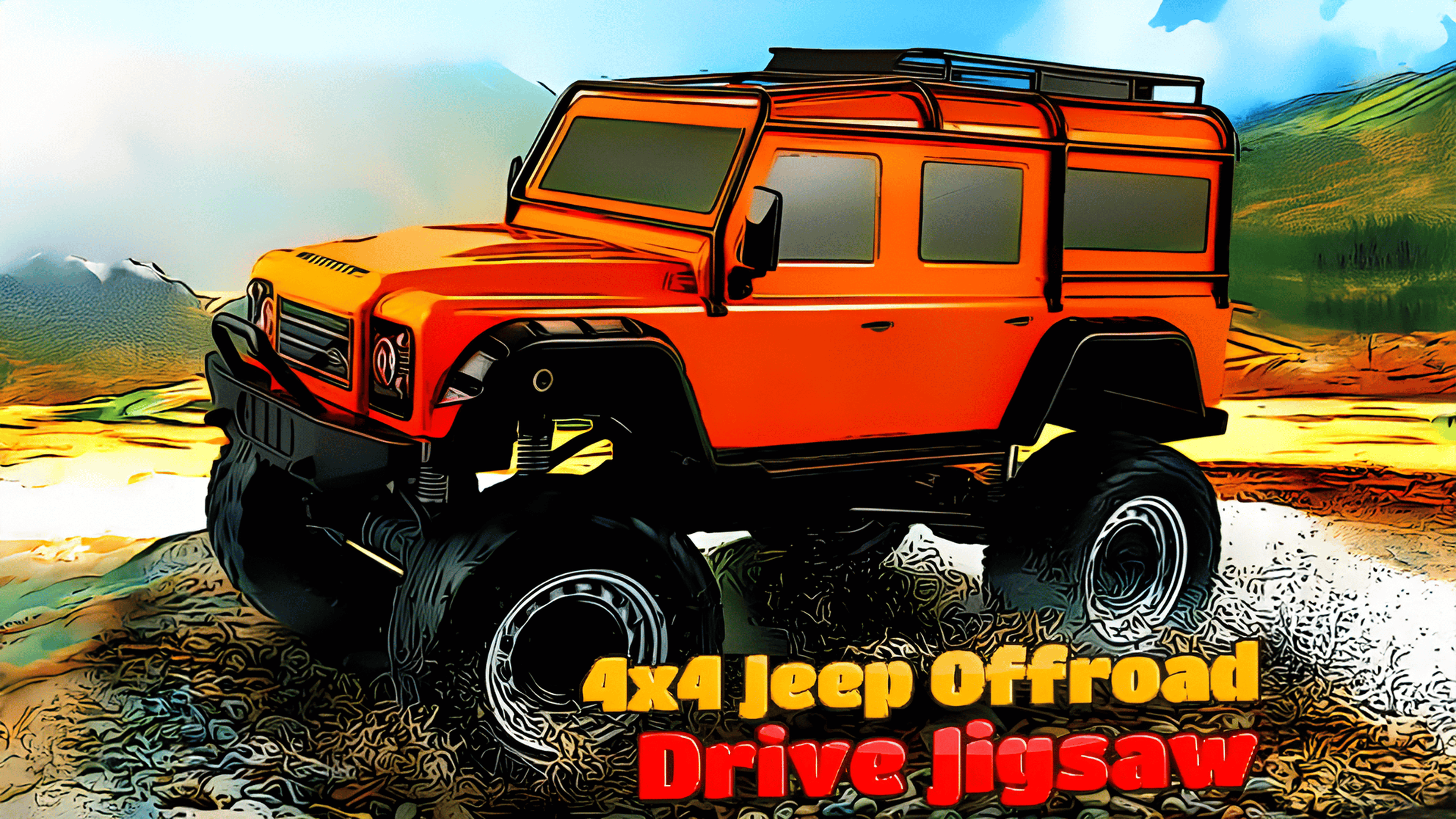 4x4 Jeep Offroad Drive Jigsaw Logo