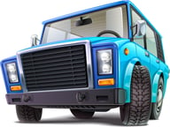 Cartoon Trucks Puzzle Logo
