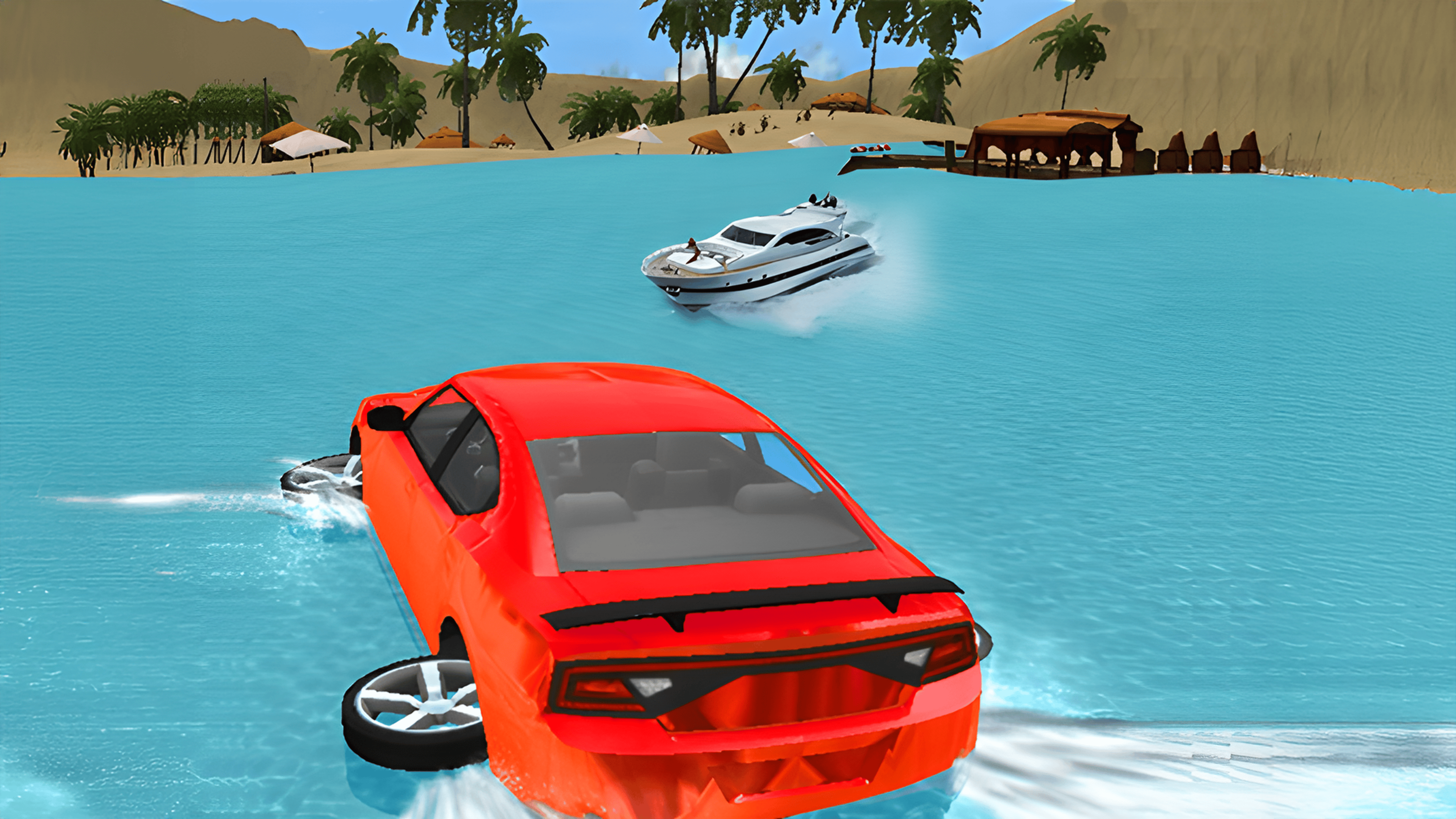 Water Slide Car Race Logo