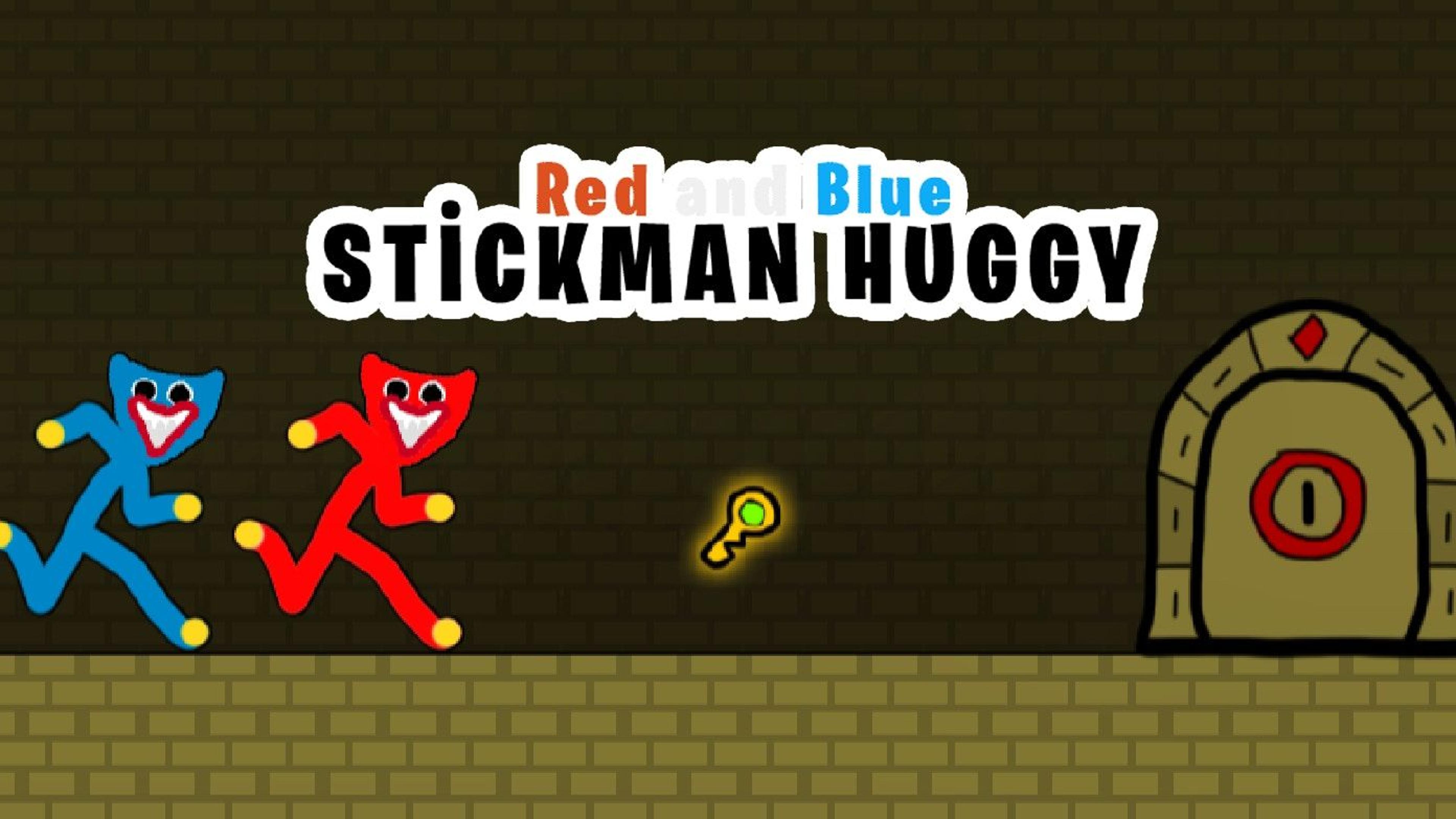 Red and Blue Stickman Huggy Logo
