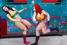 Women Wrestling Fight Revolution Fighting Games Logo