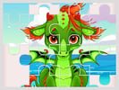 Cute Unicorns And Dragons Puzzle Logo