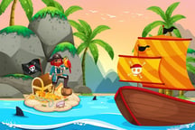 Pirate Travel Coloring Logo