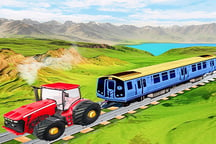 Chained Tractor Towing Train Game Logo