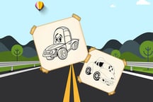 Funny Cars For Kids Coloring Logo