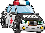 Cartoon Police Cars Puzzle Logo