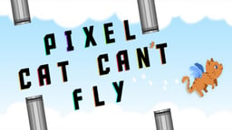 Pixel Cat Can t Fly Logo
