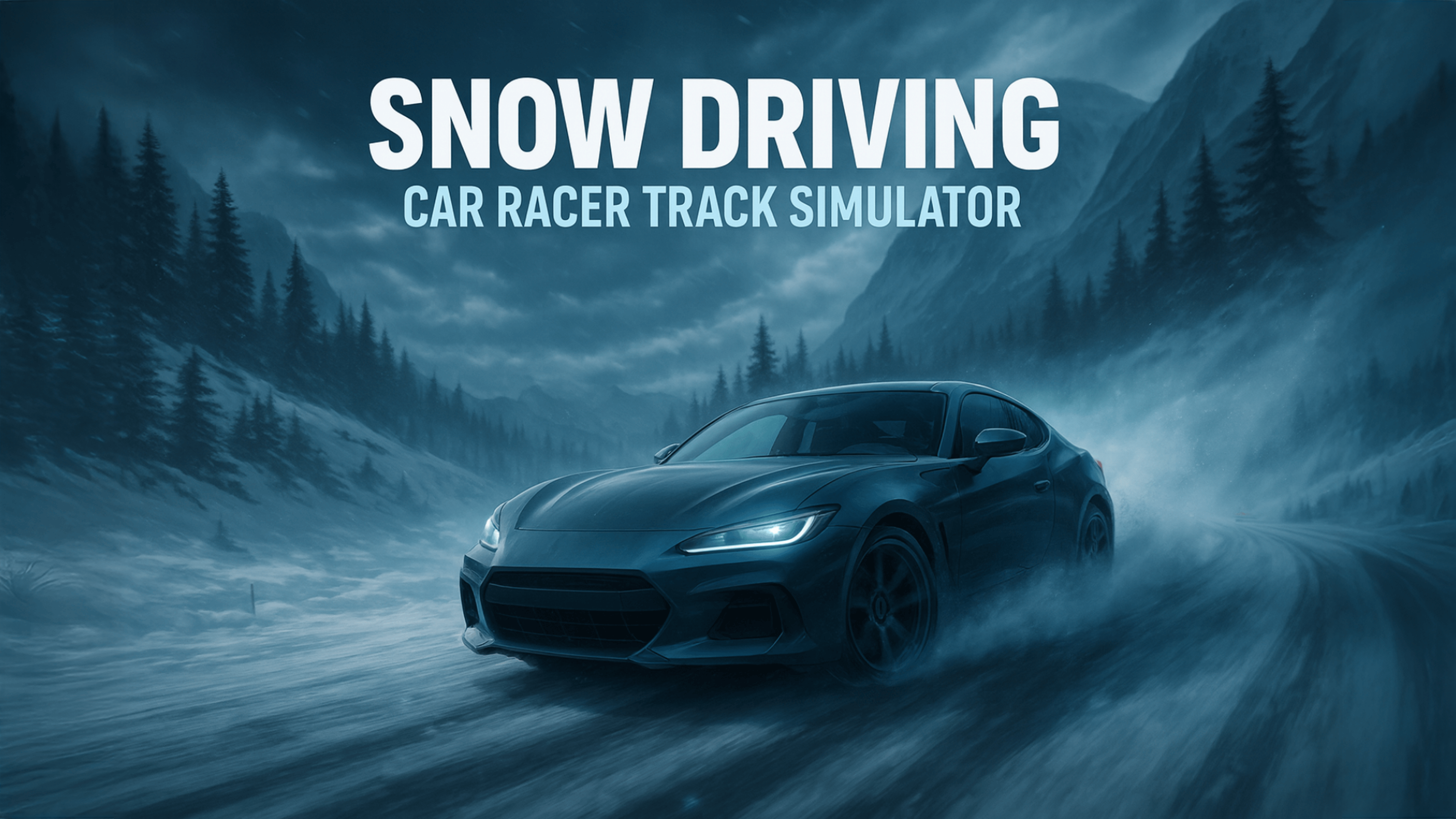 Snow Driving Car Racer Track Simulator Logo