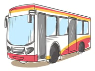 Cartoon Bus Slide Logo