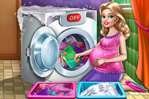 Mommy Washing Clothes Logo