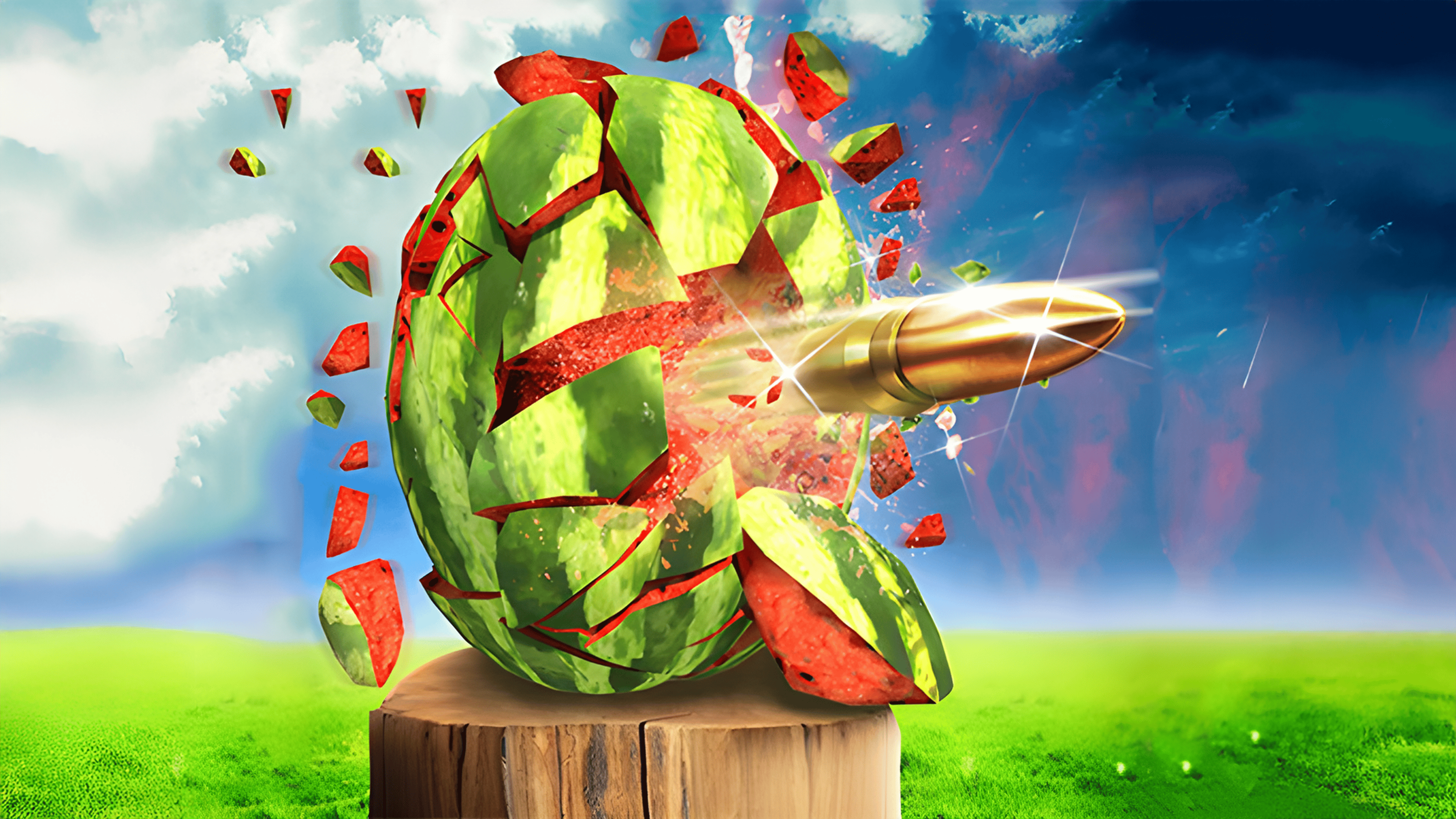 Watermelon Shooting 3D Logo
