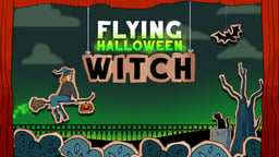 Halloween Witch Fly Logo