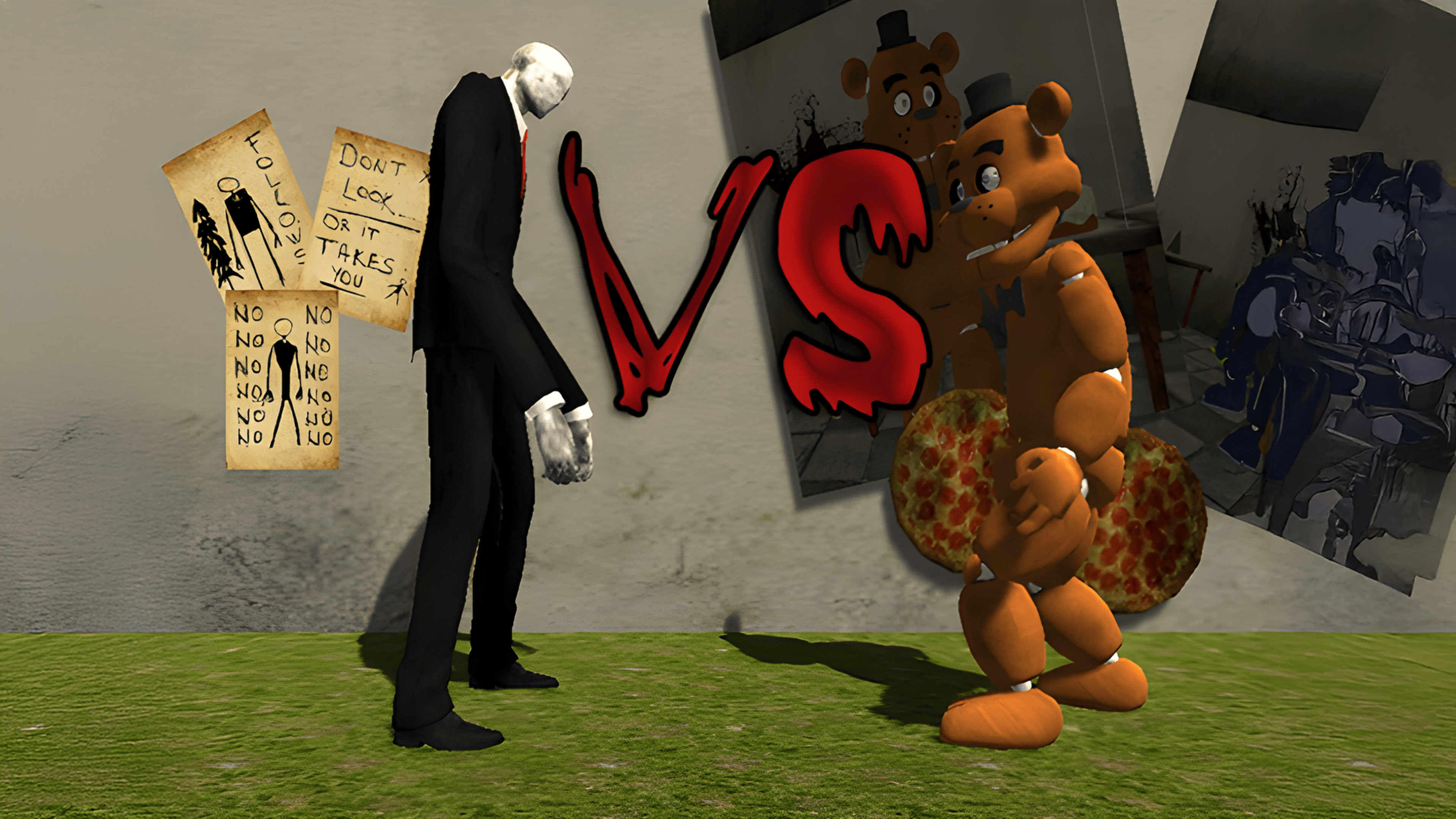 Slenderman VS Freddy The Fazbear Logo