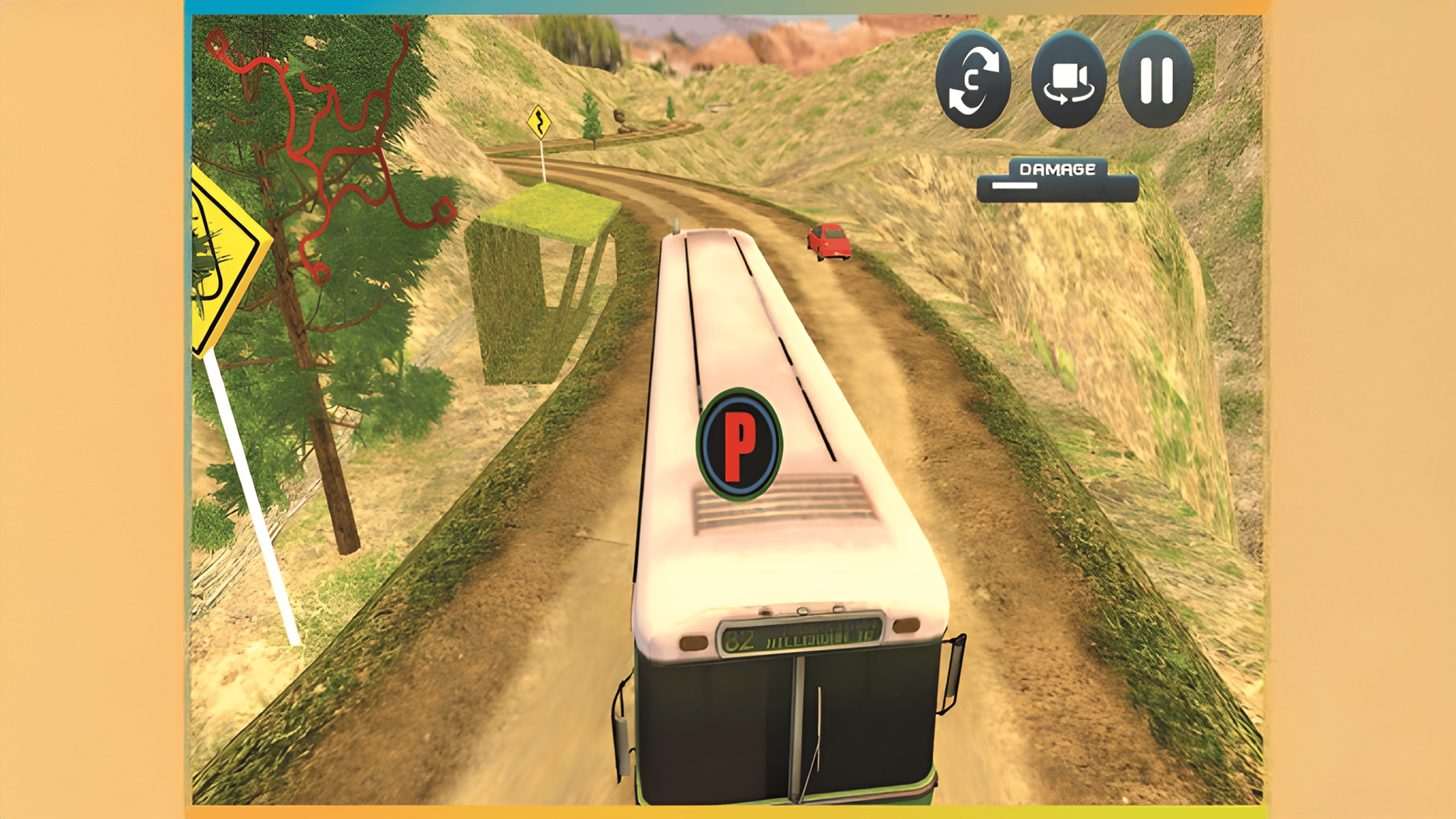Uphill Passenger Bus Drive Simulator : Offroad Bus Logo