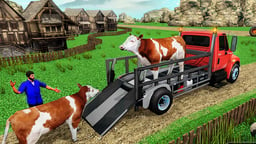 Farm Animal Transport Truck Game Logo