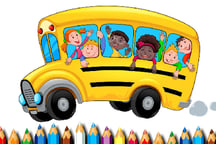 School Bus Coloring Book Logo