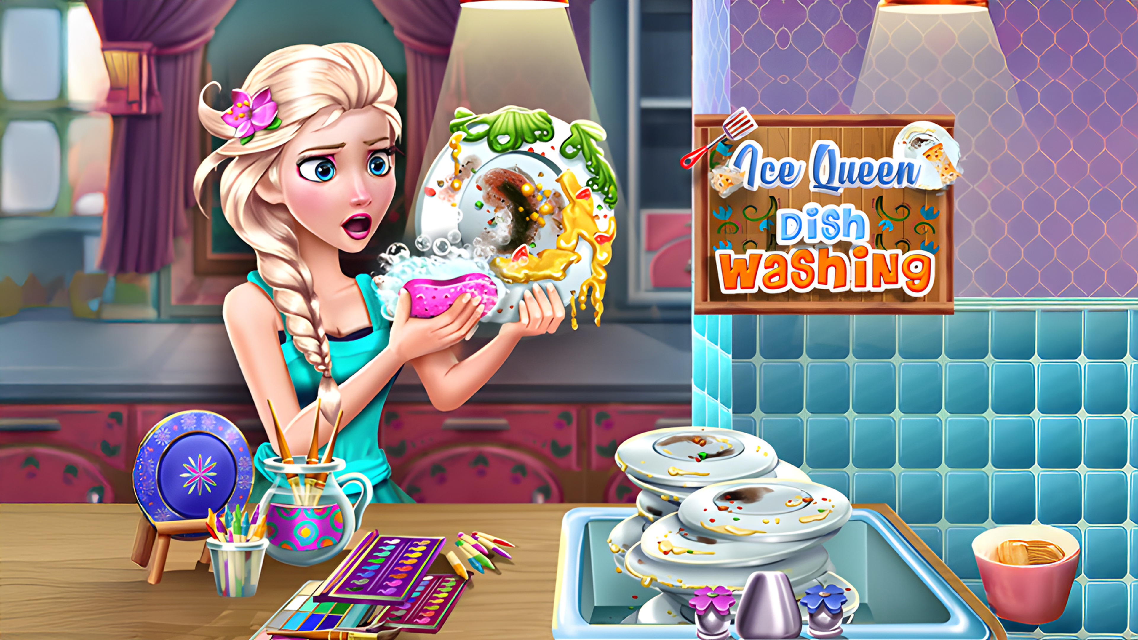 Ice Queen Dish Washing Logo