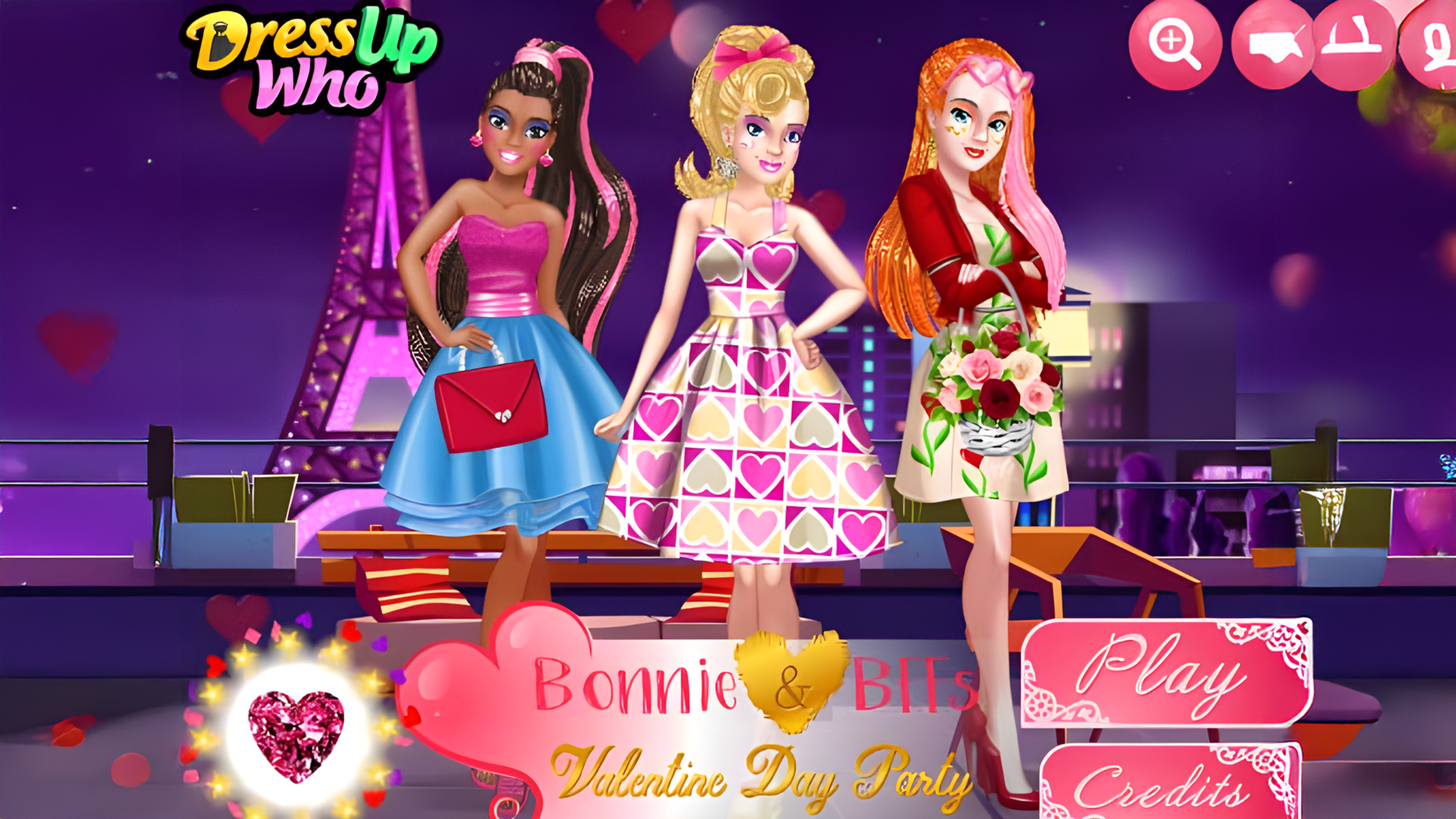 Bonnie and BFFs Valentine Day Party Logo