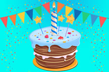 Birthday Cake Puzzle Logo