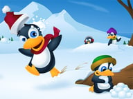 Cute Penguin Slide Logo