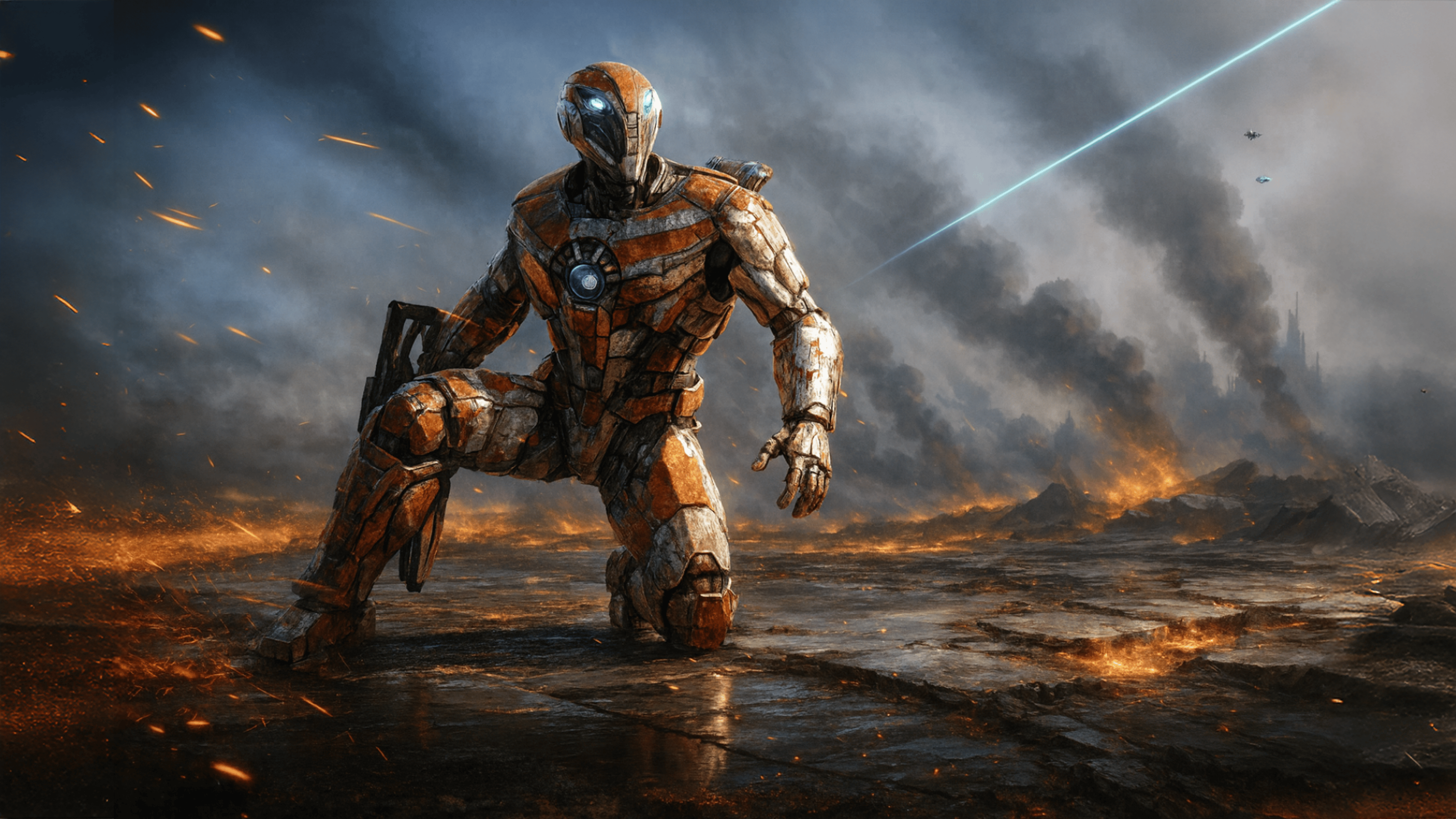 Super Crime Steel War Hero Iron Flying Mech Robot Logo