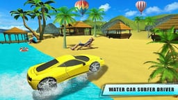 Water Surfer Car Floating Beach Drive Game Logo